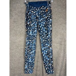Nike Court Dri-FIT Tennis Pants Blue Abstract Print Ankle Zip CU0678-432 XS
